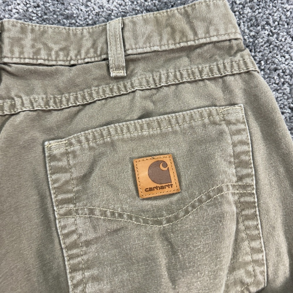 Carhartt Pants Mens 34x32 Brown Loose Original Fit Carpenter Canvas Workwear - Picture 5 of 15
